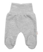 Baby Nellys Pletené kojenecké polodupačky Hand Made, šedé, vel. 56