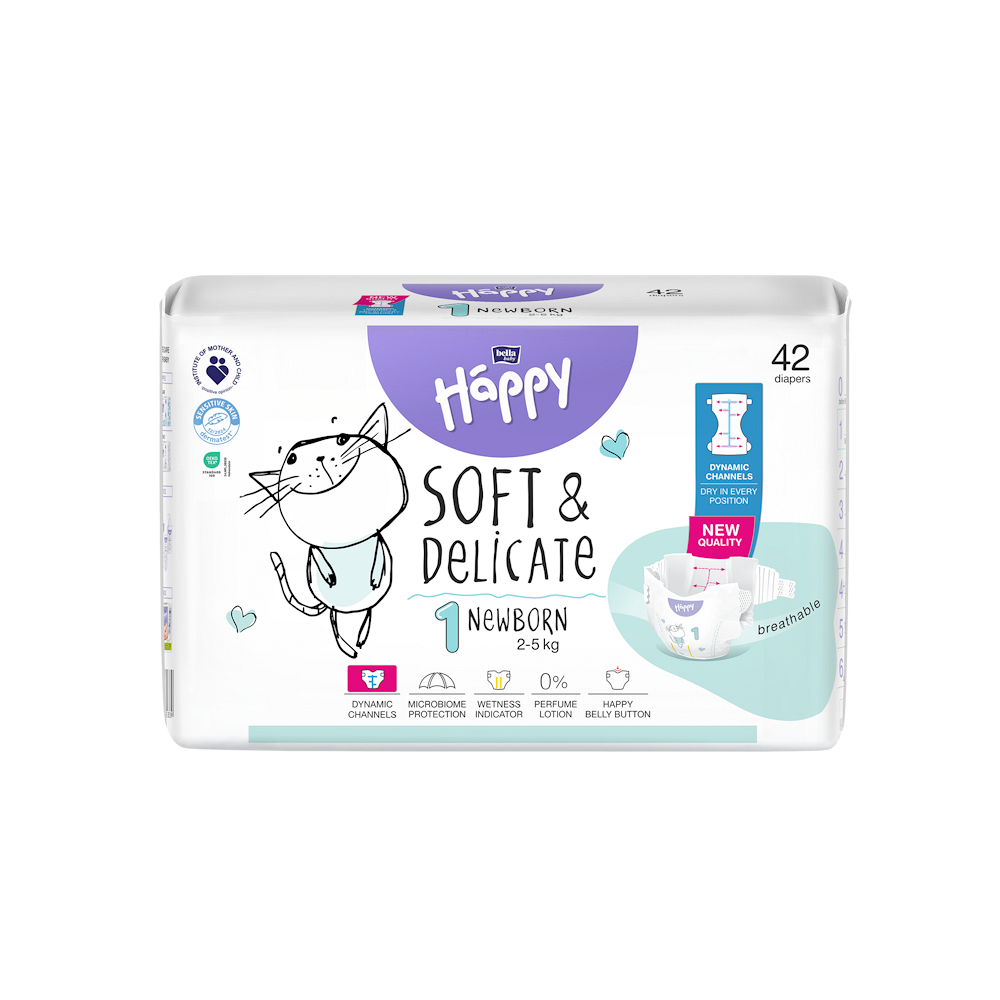 BELLA HAPPY Baby new born 2 - 5 kg 42 kusů