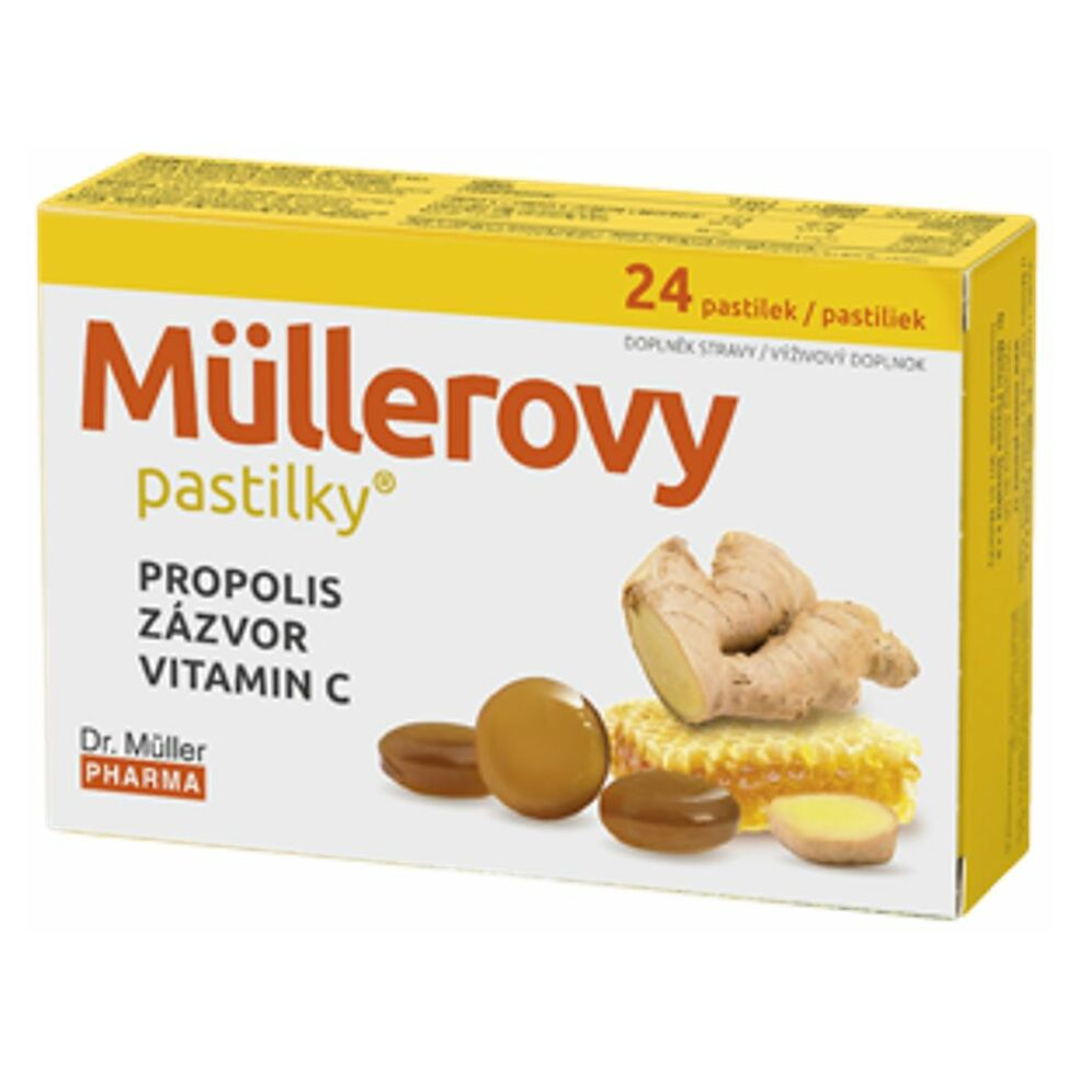 Müllerovy pastilky s propolisem a zázvorem 24ks