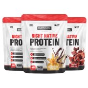 Survival Night Native Protein 1000 g  AKCE  2+1 ZDARMA 2x čokoláda+ 1x vanilka
