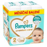 PAMPERS Premium care 2 plenky 4-8 kg monthly box 204 kusů