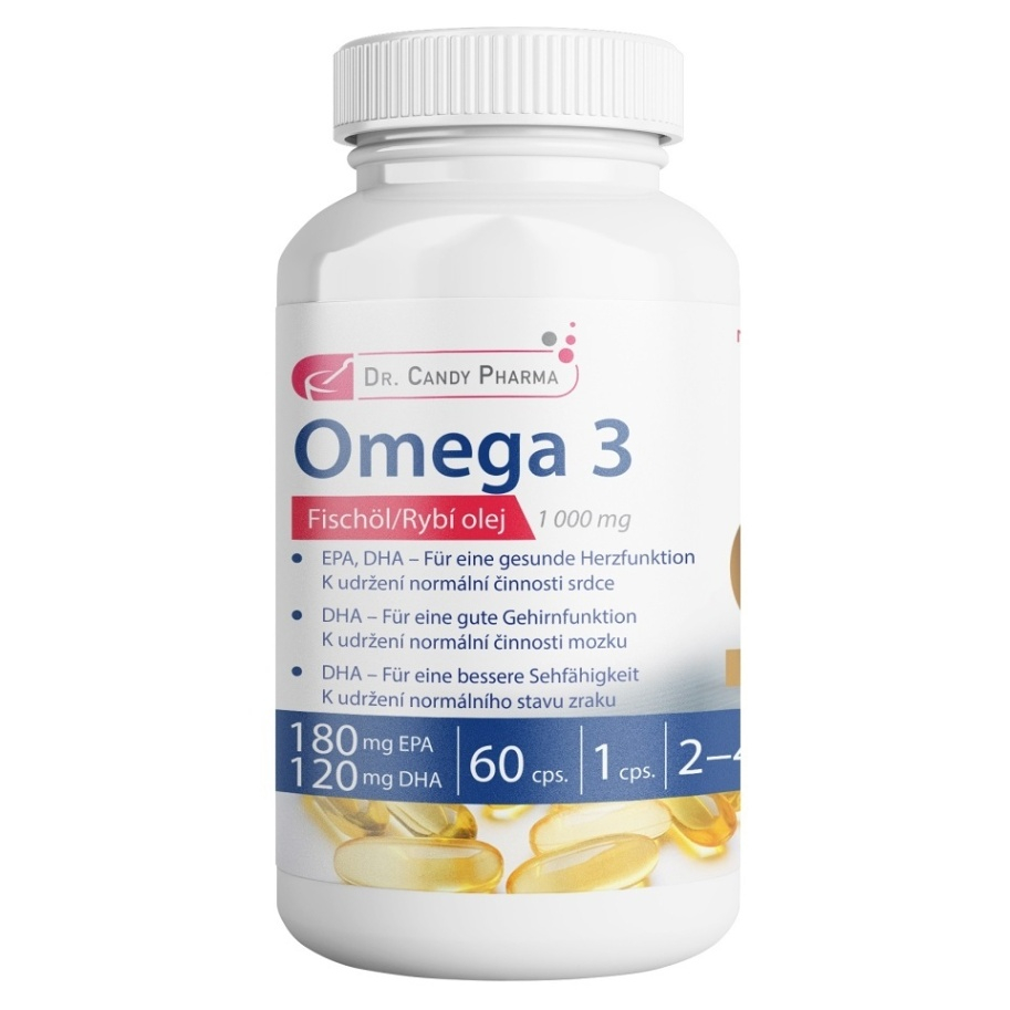 DR.CANDY PHARMA Omega 3 rybí olej 1000 mg 60 kapslí