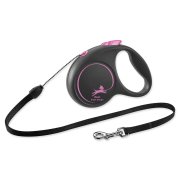 Vodítko Flexi Black Design S lanko 5m/12kg růžová
