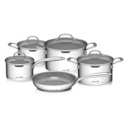 G21 Sada nádobí Gourmet Miracle s cedníkem 9 dílů, nerez/greblon