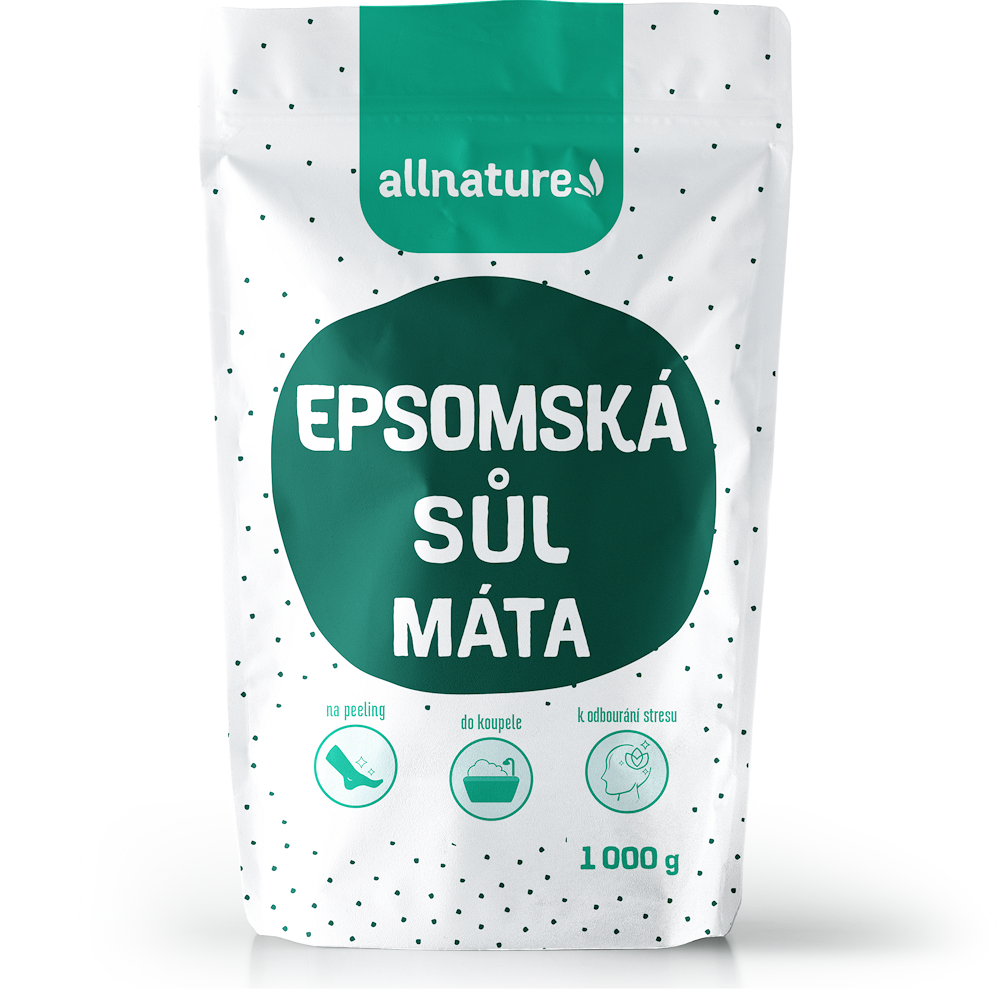 Allnature Epsomská sůl Máta 1000 g