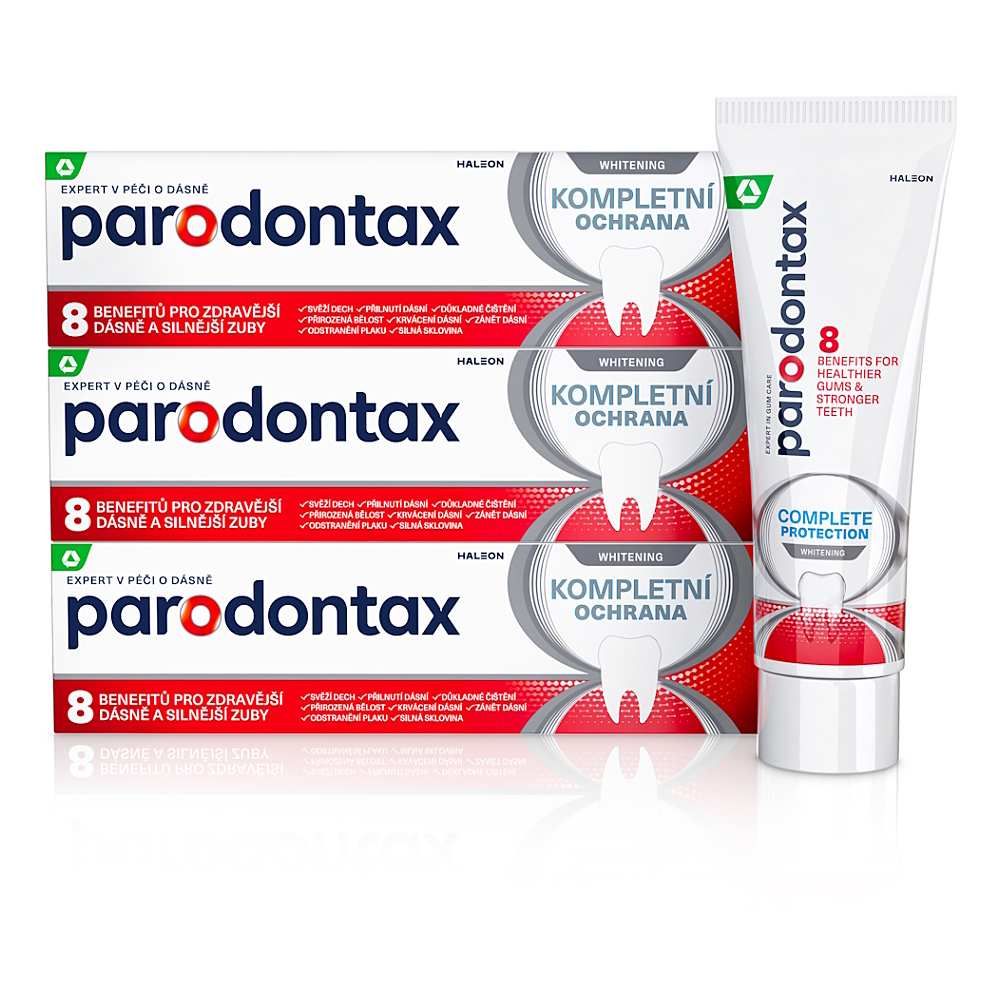 PARODONTAX Kompletní ochrana Zubní pasta Whitening 3 x 75 ml