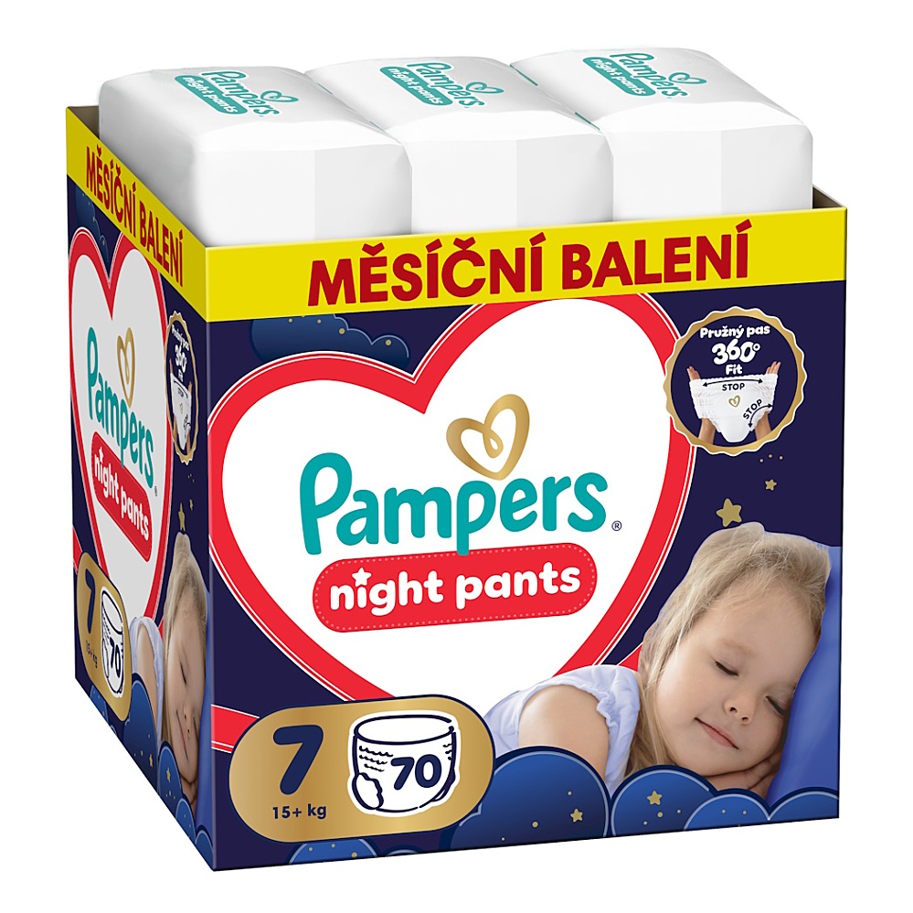 PAMPERS Pants night 7 kalhotkové plenky 70 kusů