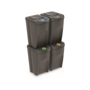 Prosperplast Odpadkový koš SORTIBOX 4 x 35 l šedý