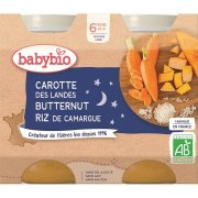BABYBIO Večerní menu Mrkev s dýní a rýží 2x200 g