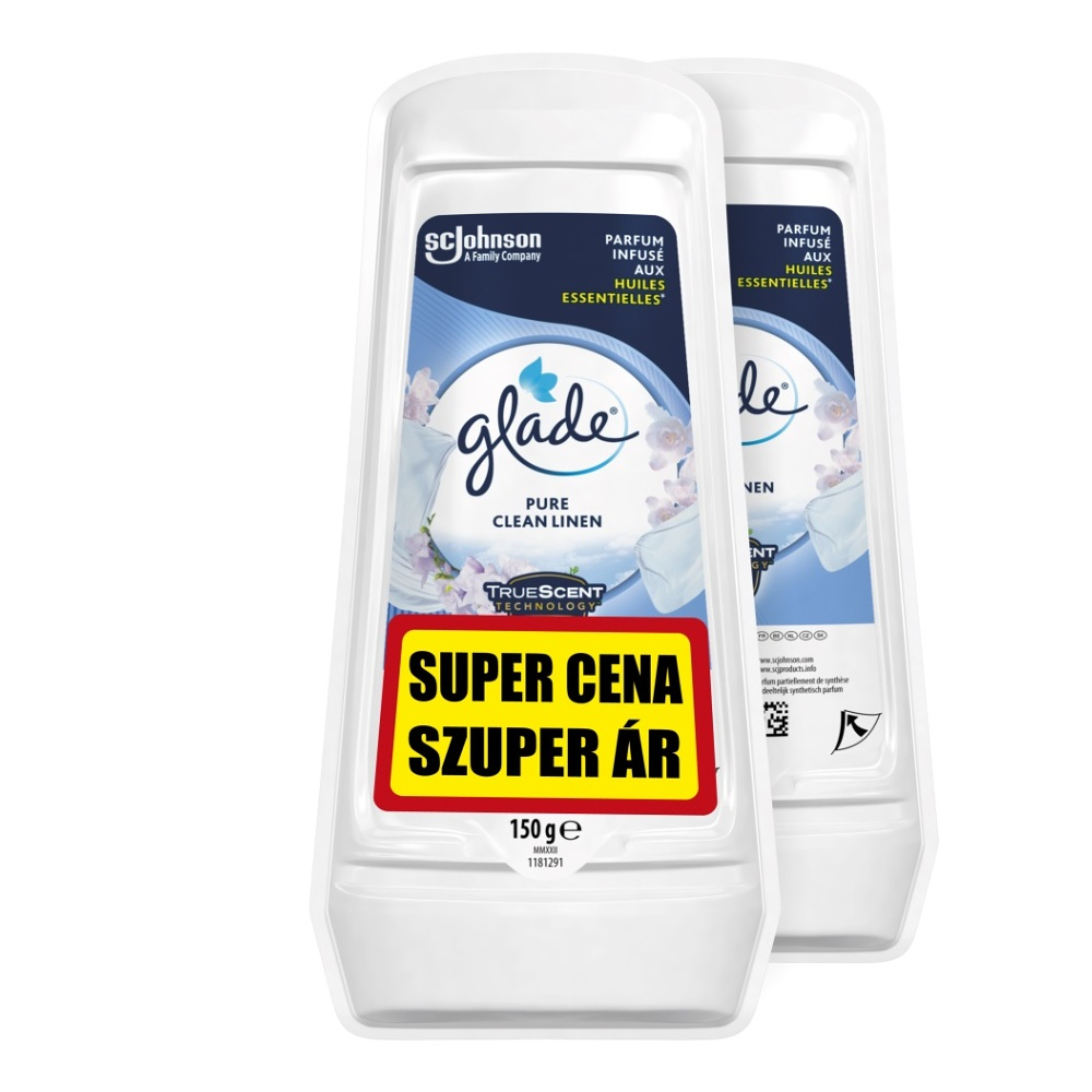 GLADE Osvěžovač vzduchu v gelu Pure Clean Linen 2 x 150 g