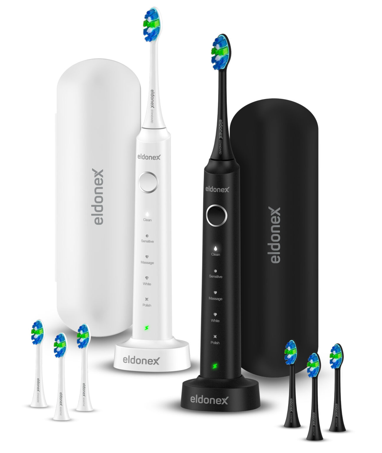 Eldonex Sonic Toothbrush Set black&white