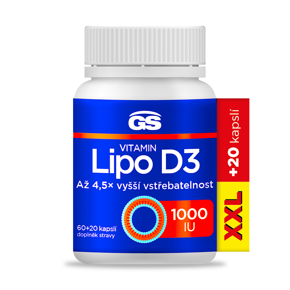 GS Vitamin Lipo D3 1000 IU XXL 60+20 kapslí