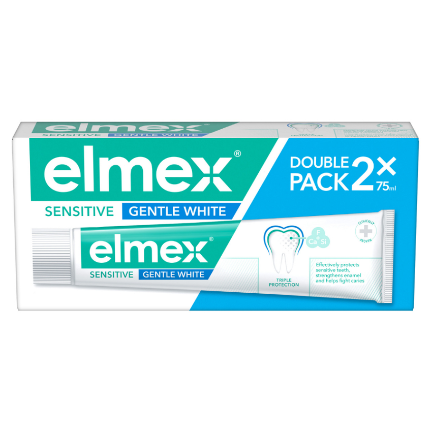 ELMEX Sensitive Whitening Zubní pasta pro citlivé zuby 2x 75 ml, poškozený obal