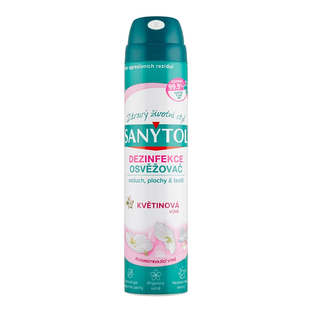 SANYTOL Dezinfekční osvěžovač vzduchu, ploch a textilií s vůní květin 300 ml