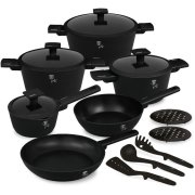 Berlingerhaus Sada nádobí s titanovým povrchem 15 ks Matte Black Collection