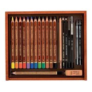KOH-I-NOOR 8897 - sada akvarelových pastelek v dřevěné kazetě - 21 ks