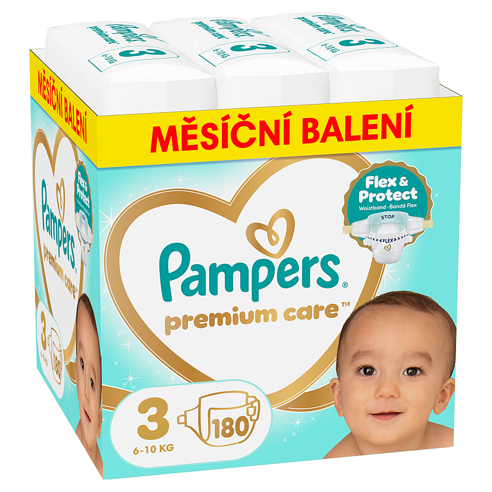 PAMPERS Premium care 3 plenky 6-10 kg 180 kusů