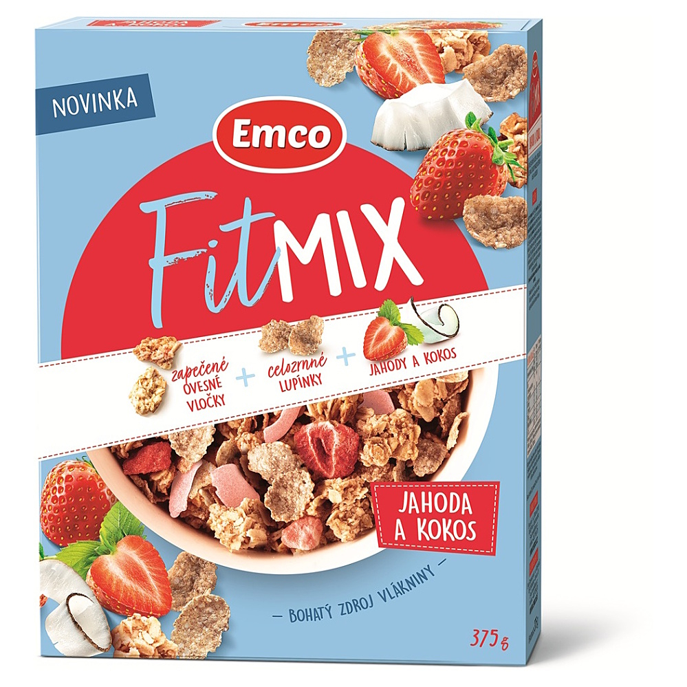 EMCO Fitmix jahoda a kokos 375 g