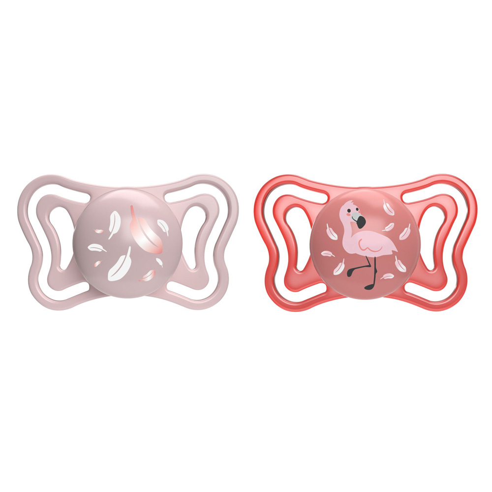 Chicco Dudlík Physio Light silikonový růžový 6–16 m 2 ks