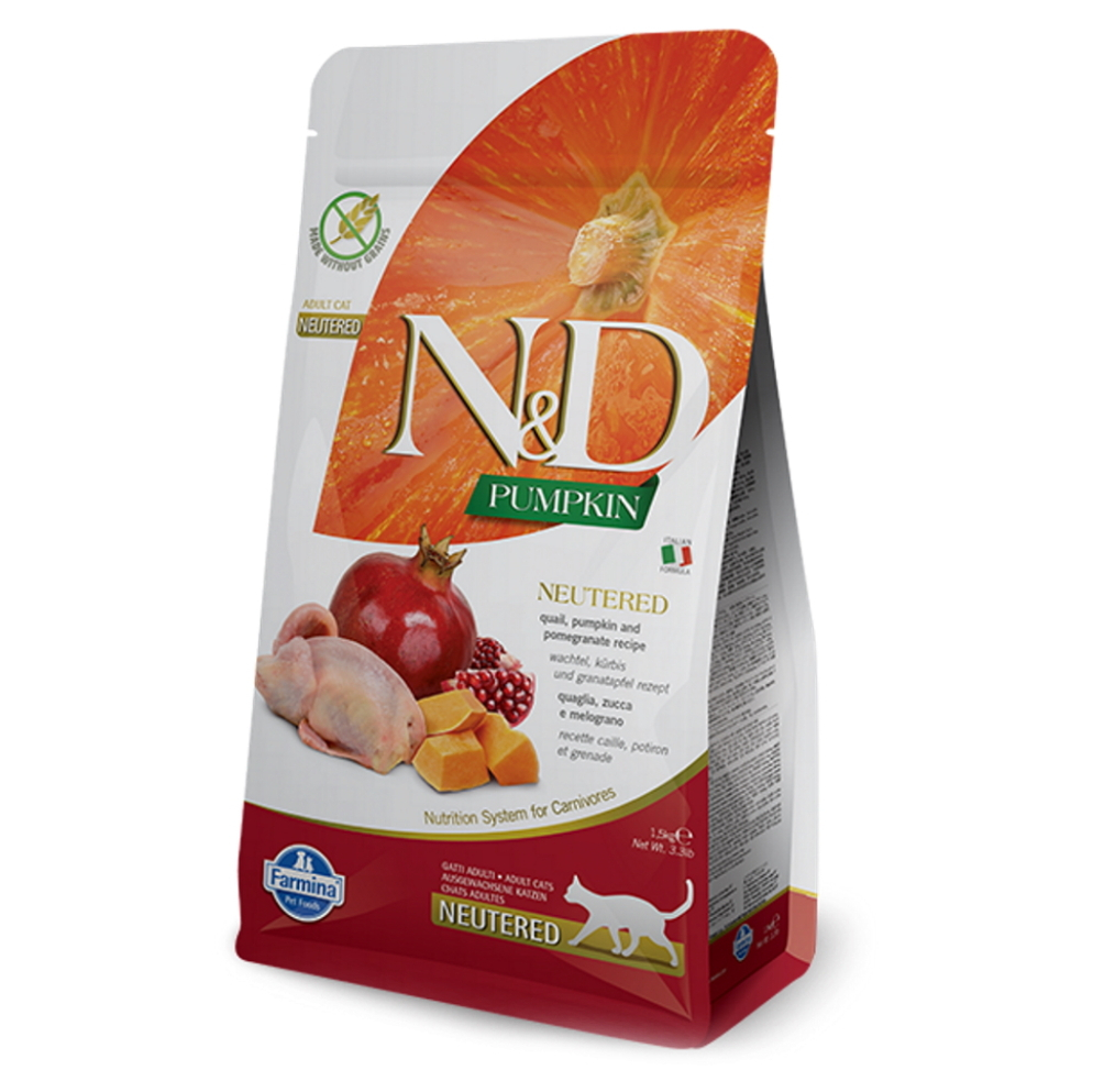 N&D Pumpkin Neutered Quail & Pomegranate pro kočky 1,5 kg