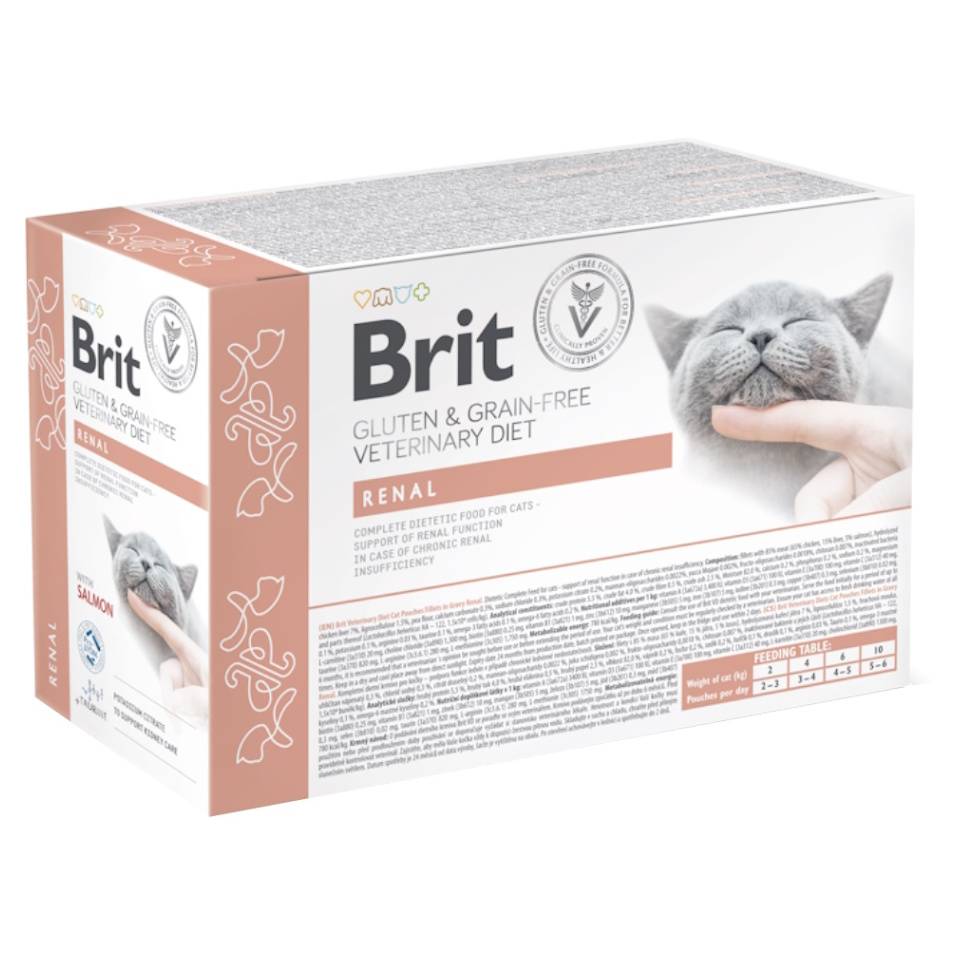 Brit Vd Cat Pouch Fillets In Gravy Renal 12x85g