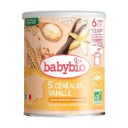 BABYBIO nemléčná 5zrnná obilná kaše s vanilkou 6m+ 220 g