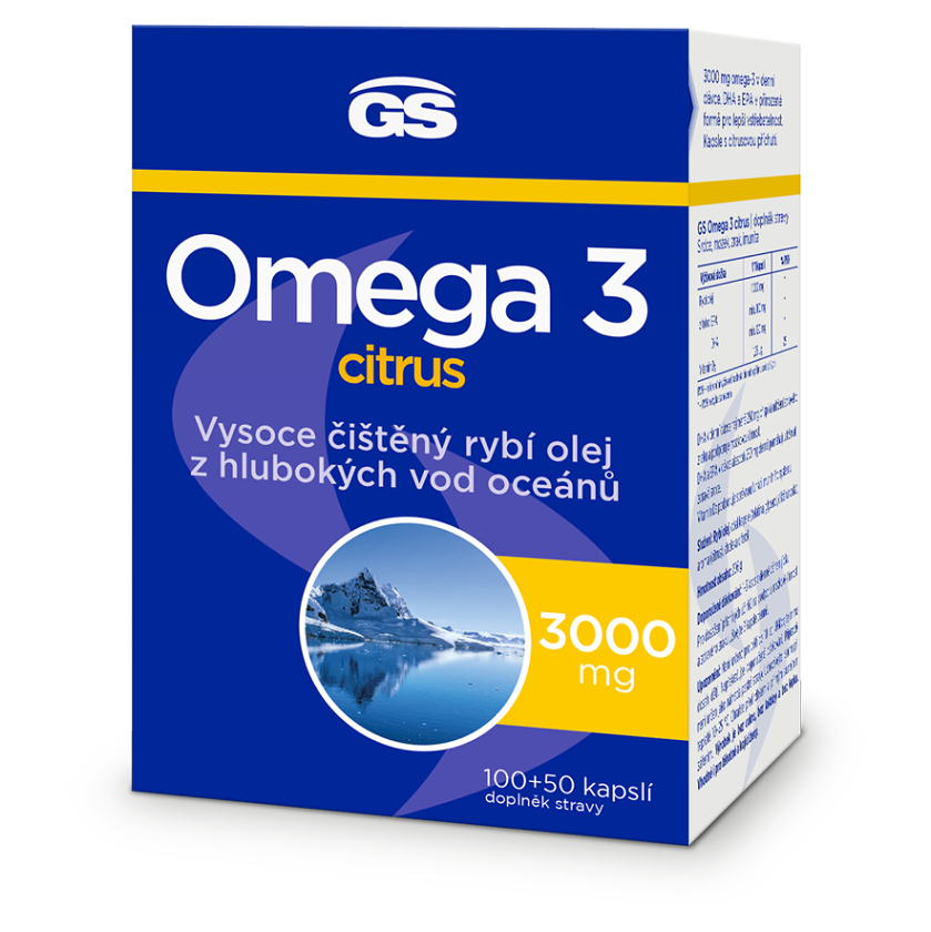 GS Omega 3 citrus, 100+50 kapslí