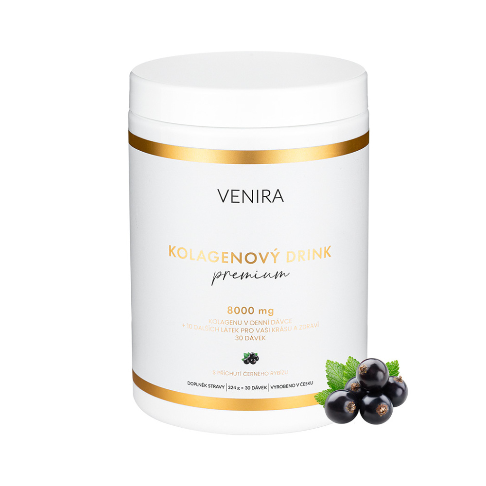 VENIRA Premium kolagenový drink černý rybíz 324 g