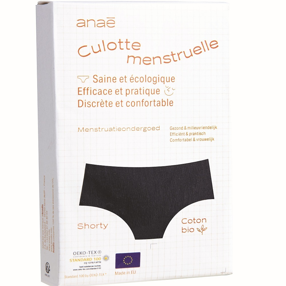 ANAÉ BY ECODIS Menstruační kalhotky Panty na střední menstruaci černé M