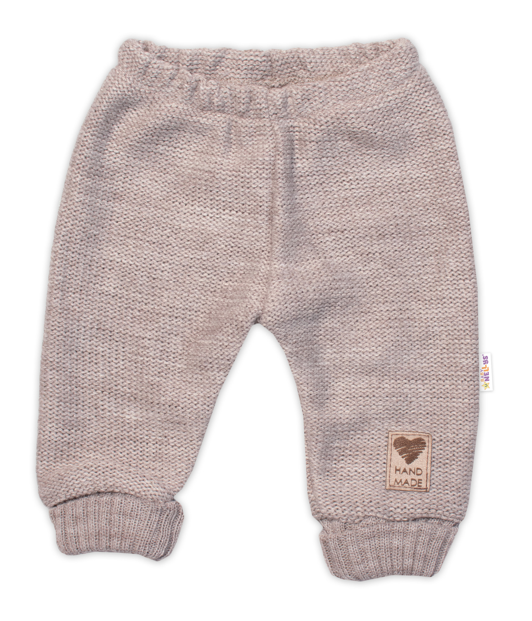 Baby Nellys Pletené kojenecké kalhoty, béžové, 80/86