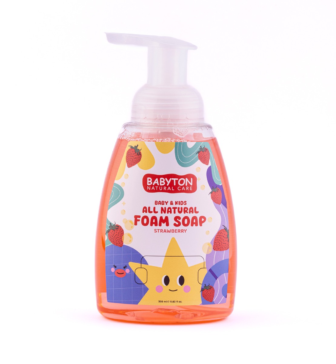 BABYTON Přírodní pěnové mýdlo na ruce Jahoda 350 ml