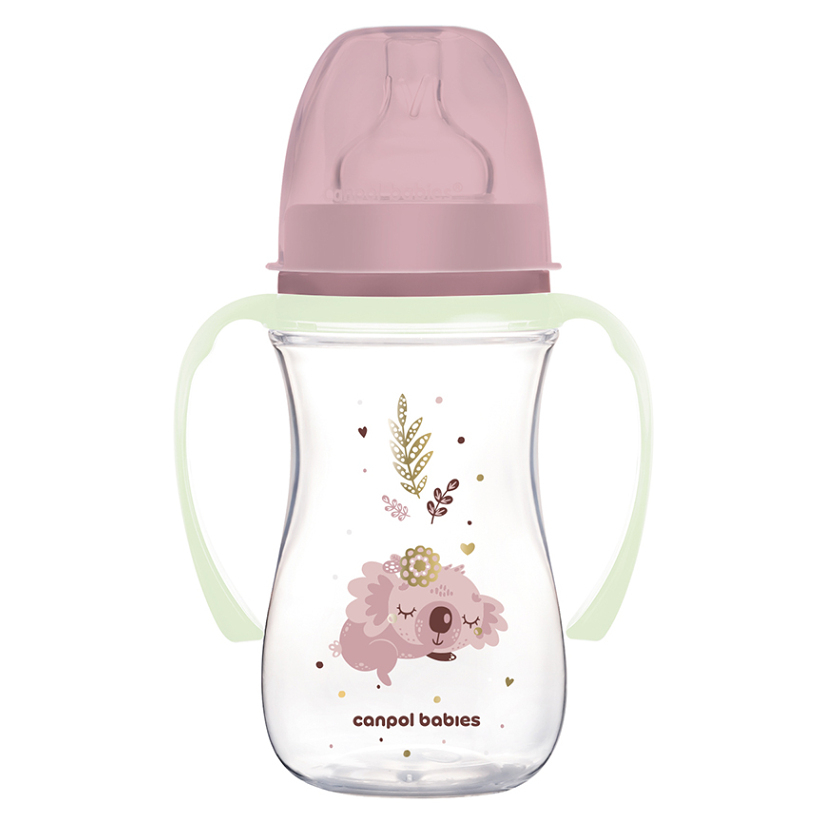 CANPOL BABIES Antikoliková lahev EasyStart sleepy koala růžová 240 ml