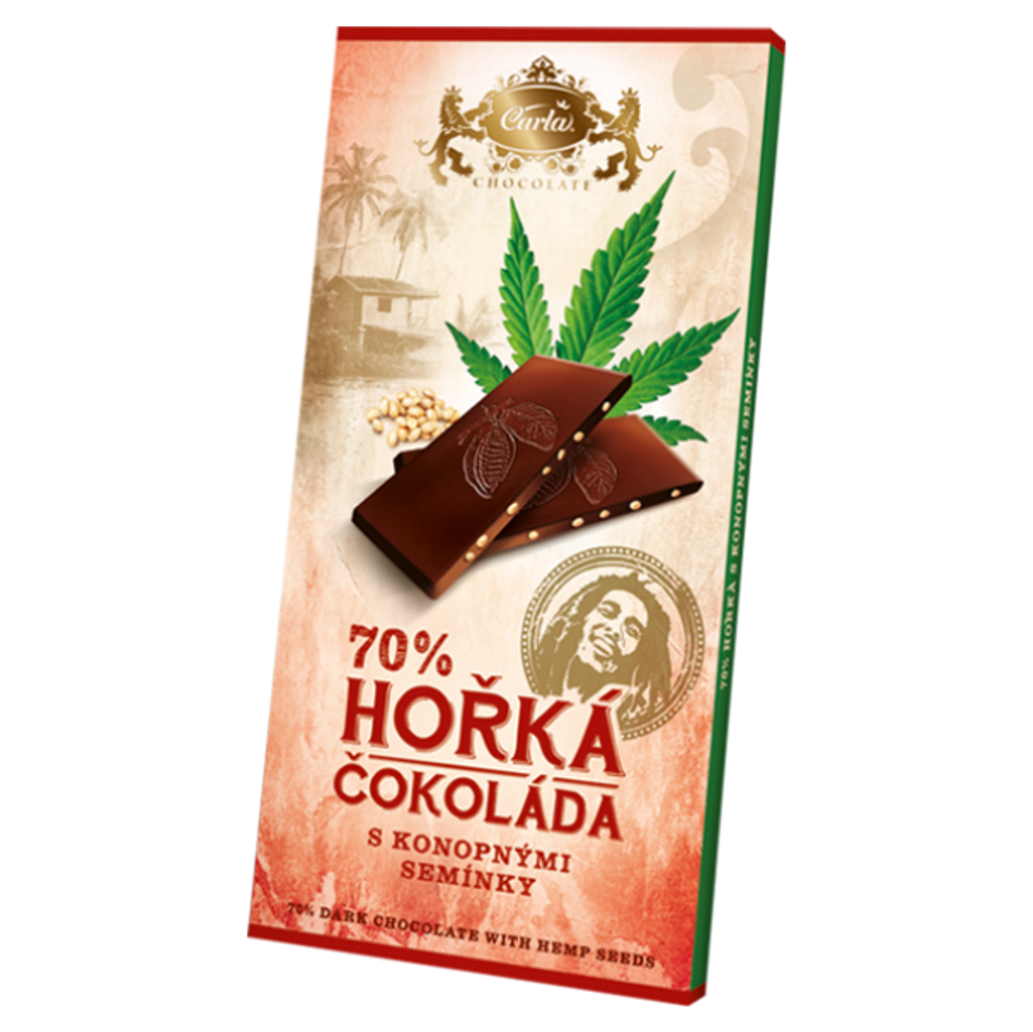 CARLA Hořká čokoláda 70 % s konopným semínkem 80 g