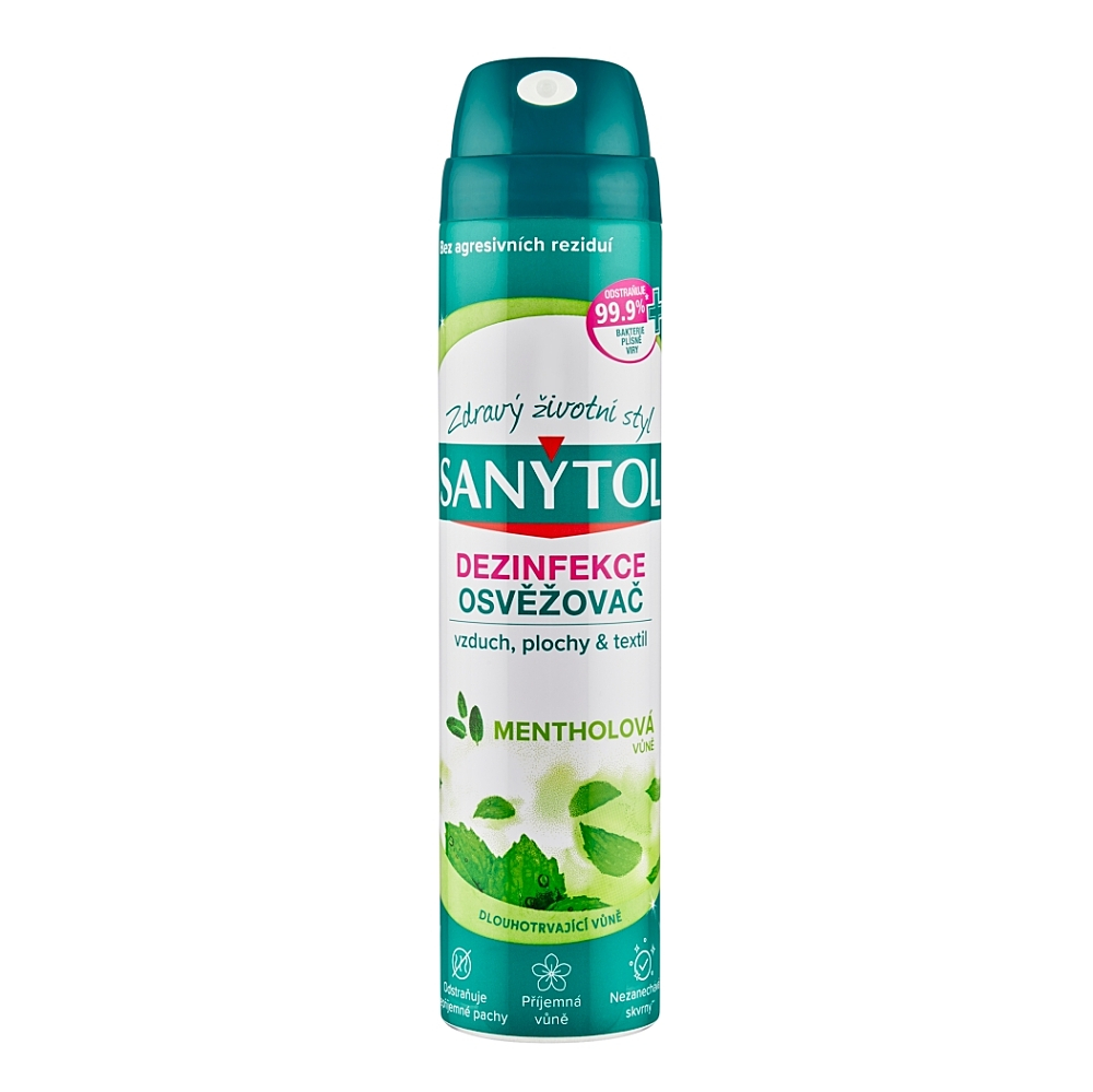 SANYTOL Dezinfekční osvěžovač vzduchu, ploch a textilií s vůní mentholu 300 ml