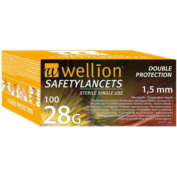 Wellion Safety Lancets jednoráz.bezp.jeh.28G 100ks