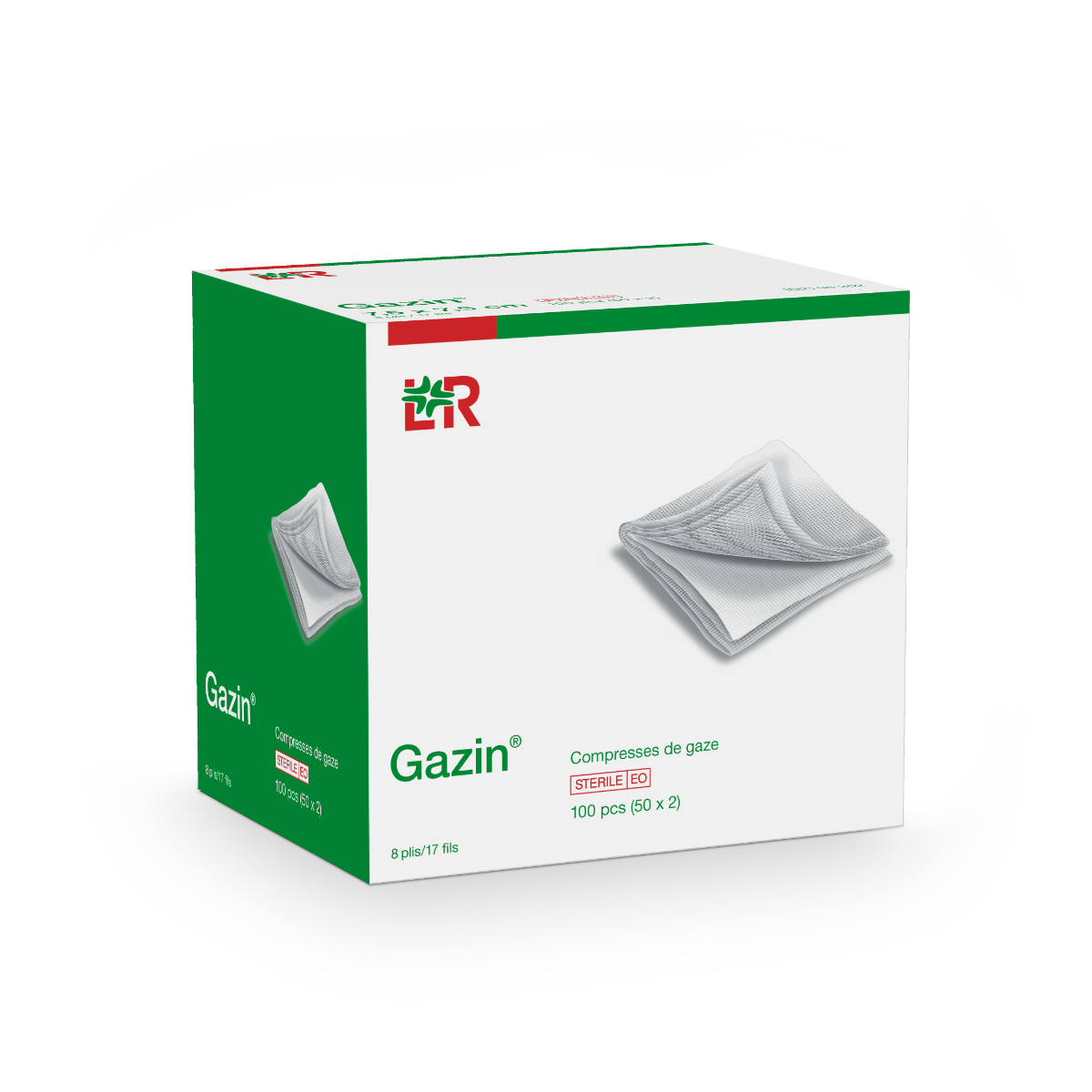 Gáza Hydrofilní Skládaná Kompresy Sterilní 5x5cm,8 vrstev,100ks