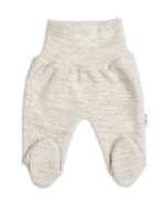 Baby Nellys Pletené kojenecké polodupačky Hand Made, světle béžové, vel.56