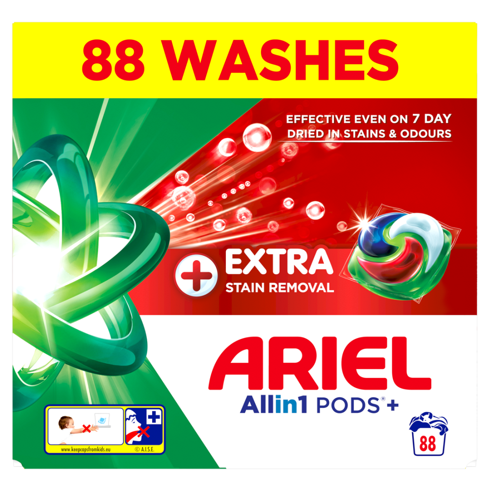 ARIEL Kapsle na praní Plus Extra Stain Box 88 praní