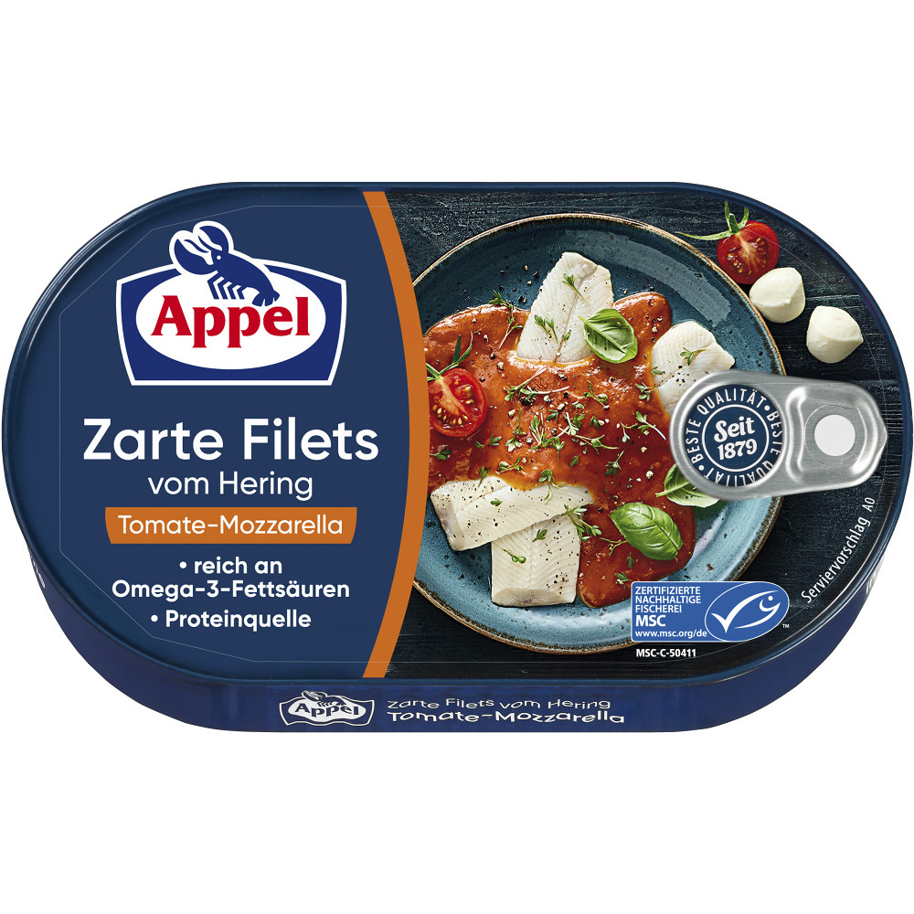 APPEL Filety ze sleďů v rajčatovo-mozzarellové omáčce 200 g