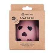 Petite&Mars Bear Basil 0m+ silikonová hračka s chrastítkem 1 ks dusty rose