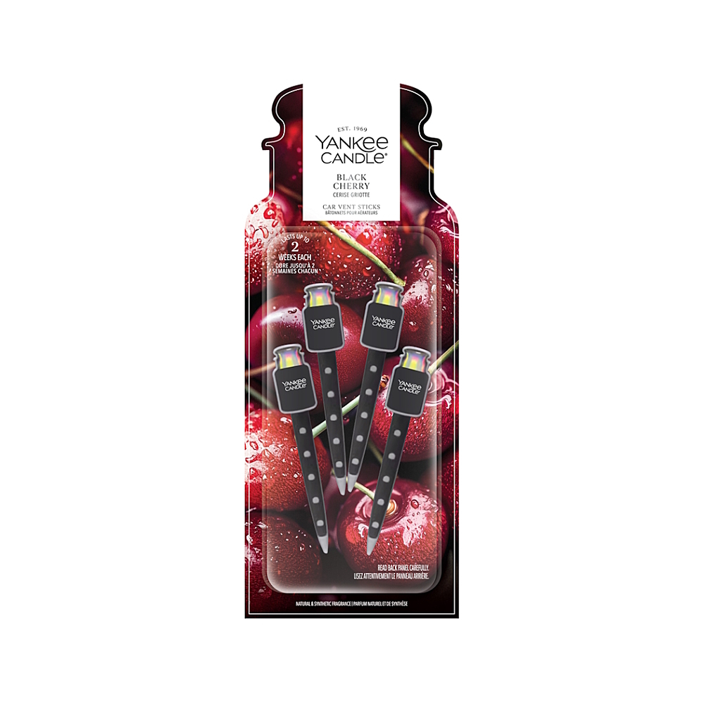 YANKEE CANDLE Luxusní visačka do auta Black Cherry 4 kusy