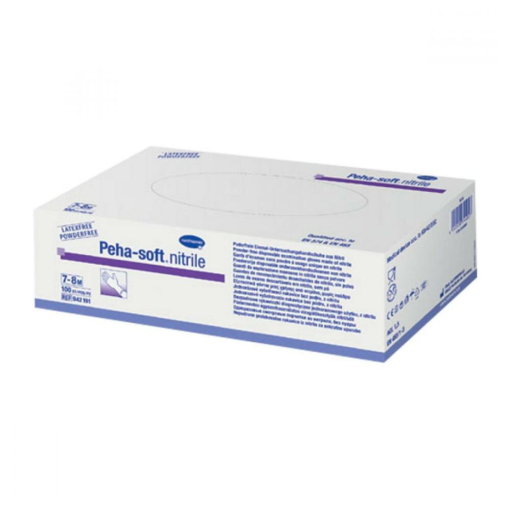 PEHA-SOFT Rukavice vyšetřující nitrilové bez pudru S 100ks