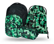 Baagl 3 SET Coolmate Green: batoh, penál, sáček