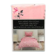 HOME ELEMENTS Povlečení bavlněné Květy a puntík