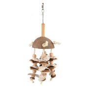 FLAMINGO Hračka pták přírodní kokos/lastury/dřevo/juta/bambus 47 cm