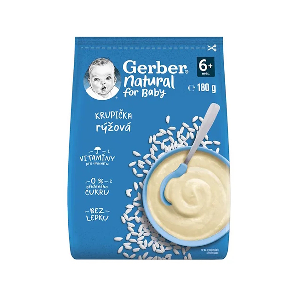 Gerber Natural Rýžová krupička 180g 6M