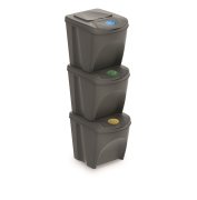 Prosperplast Odpadkový koš SORTIBOX 3 x 25 l šedý