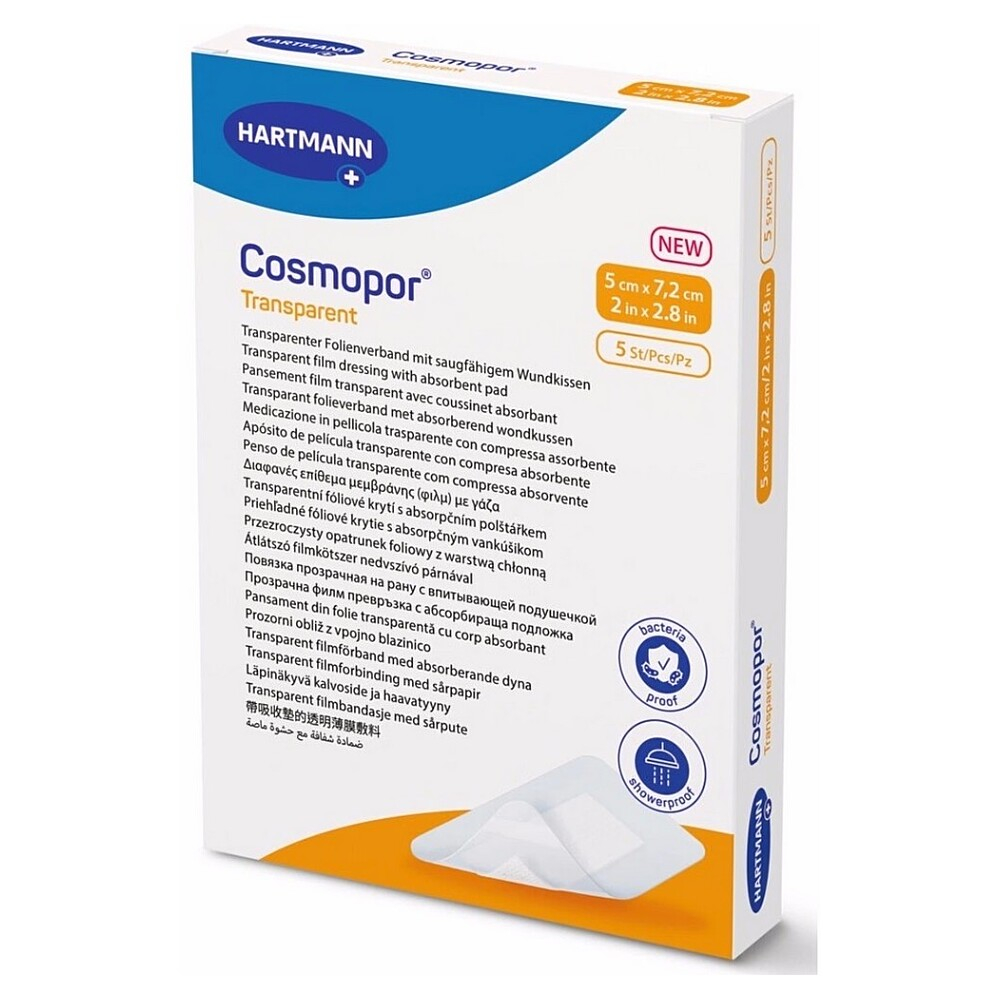 HARTMANN Cosmopor transparent sterilní 5 x 7.2cm 5 kusů