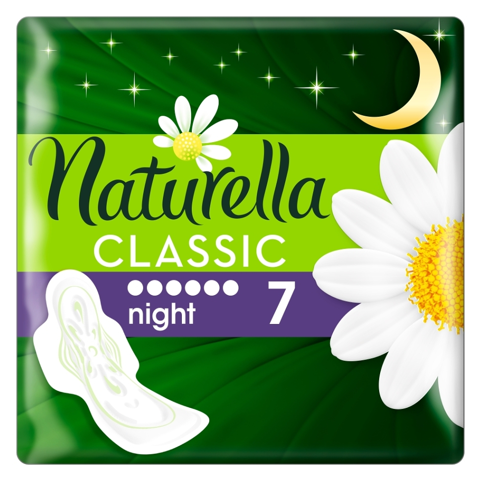 NATURELLA Classic Camomile Night Hygienické vložky 7 ks