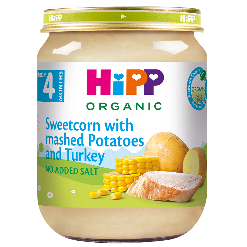 HiPP BABY BIO Bramborová kaše s kukuřicí a krůtím 125g